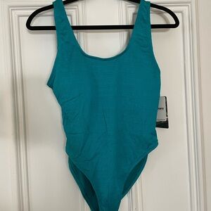 Elegant Teal One-Piece Swimsuit
